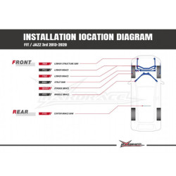 Fit jazz 3rd Honda Front Fender Brace Hardrace