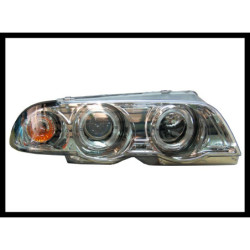 Set De Phares Avant Angel Eyes BMW E46 1998-2001 4-Porte Chromé