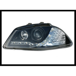Phare Avant Lumière De Jour Seat Ibiza '02-07 Noir + Led Int.