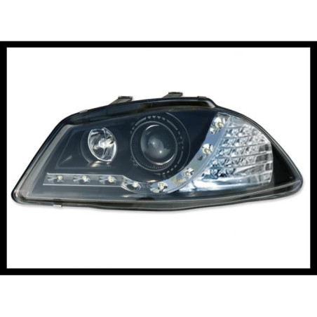 Phare Avant Lumière De Jour Seat Ibiza '02-07 Noir + Led Int.