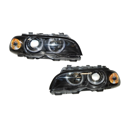 Set De Phares Avant Angel Eyes BMW E46 1999-2002 2-Porte Noir