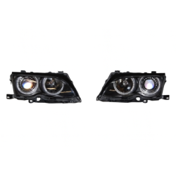 Set De Phares Avant Angel Eyes BMW E46 2002-2005 4-Porte Noir