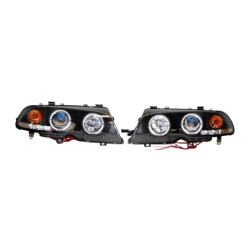 Set De Phares Avant Angel Eyes BMW E46 1999-2002 2-Porte Noir Modèle II