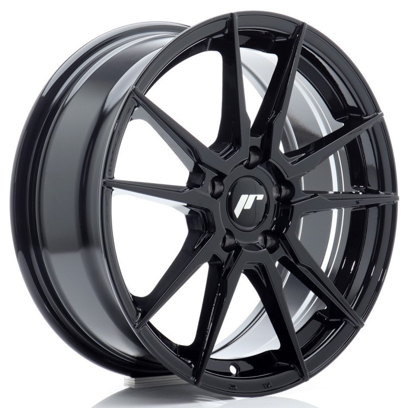 Japan Racing JR-21 17x7" (5 trous - sur mesure) ET35-40, Noir Brillant