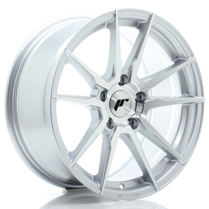 Set de 4x Japan Racing JR-21 17x8" 4x108 ET35, Gris Argenté Poli