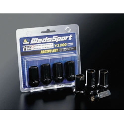 Ecrous WedsSport Noirs en Acier Forgé M12x1.25 (Pack de 4)