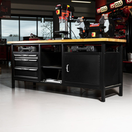 Etabli Professionnel d'Atelier 1 Porte & 3 Tiroirs
