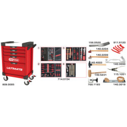 Servante Ultimate 5 Tiroirs avec Composition d'Outils pour Carrosserie