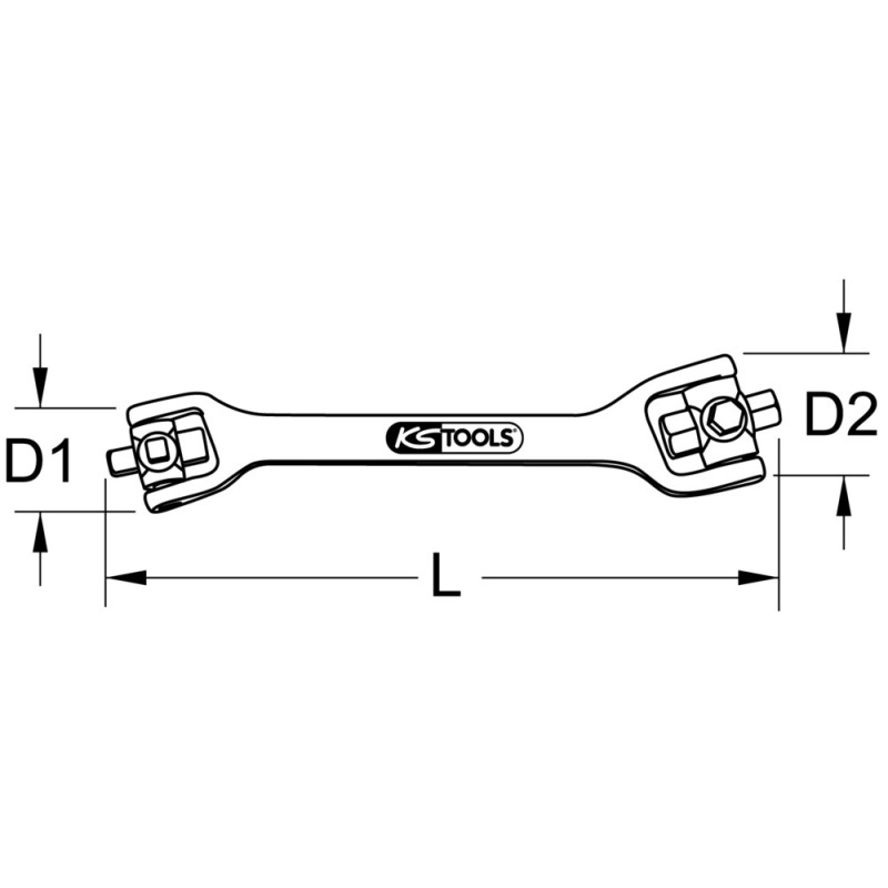 Clé de Vidange 8 en 1 KS Tools