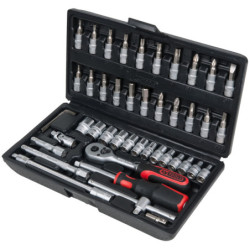 Coffret de Douilles F6 & Accessoires 1 4pouces, 46 Pièces KS Tools