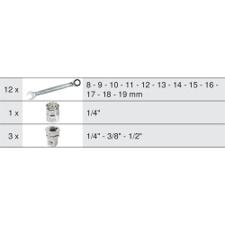 Module de Clés Mixtes à Cliquet Réversible Gearplus avec Adaptateurs