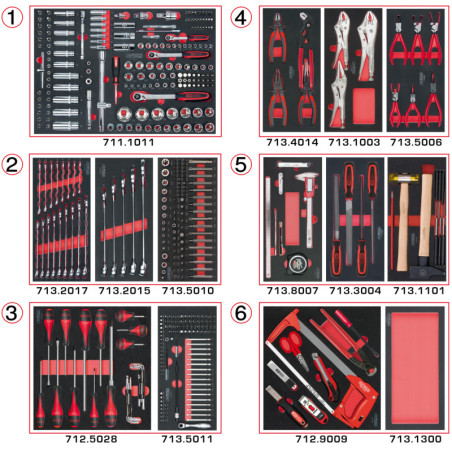 Composition d'Outils 6 Tiroirs pour Servante
