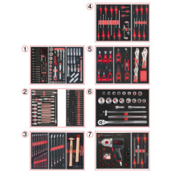 Composition d'Outils 7 Tiroirs pour Servante