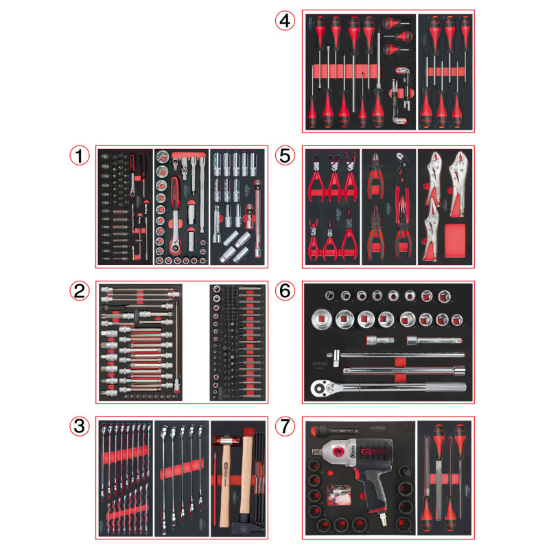 Composition d'Outils 7 Tiroirs pour Servante