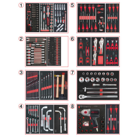 Composition d'Outils PL 8 Tiroirs pour Servante