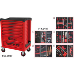 Servante Racing 7 Tiroirs Équipée de 187 Outils KS Tools