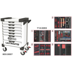Servante Ultimate Blanche 7 Tiroirs Équipée de 283 Outils KS Tools
