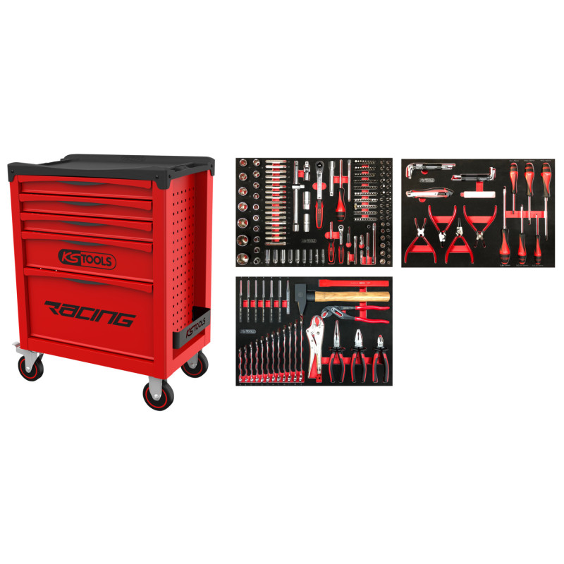 Servante Racing 5 Tiroirs Équipée de 264 Outils KS Tools