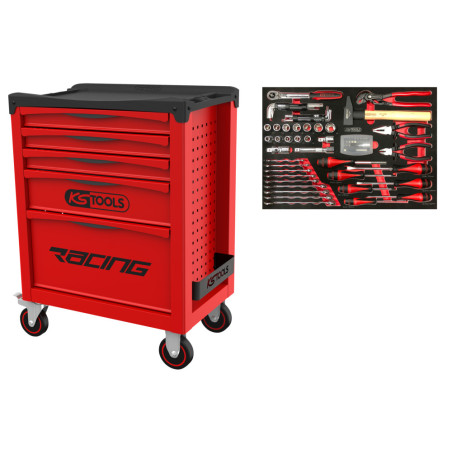 Servante Racing 5 Tiroirs Équipée de 84 Outils KS Tools