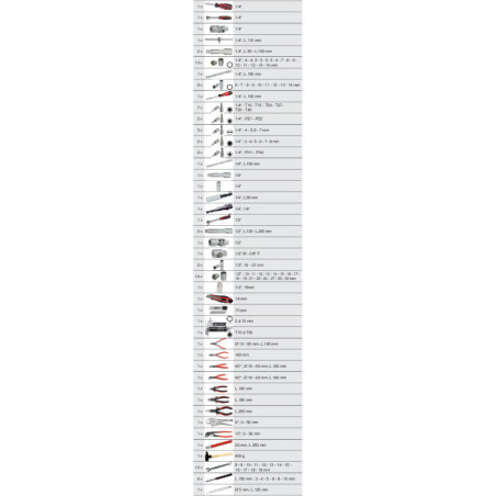 Servante Racing 6 Tiroirs Équipée de 264 Outils KS Tools