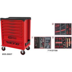 Servante Racing 7 Tiroirs Équipée de 158 Outils KS Tools