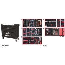 Servante Ultimate XL Noire 7 Tiroirs Équipée de 354 Outils KS Tools