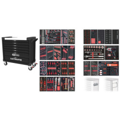 Servante Ultimate XL Noire 7 Tiroirs Équipée de 501 Outils KS Tools