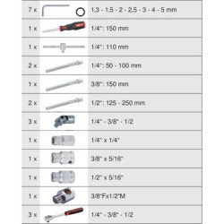 Coffret de Douilles 1 4pouces - 3 8pouces - 1 2pouces