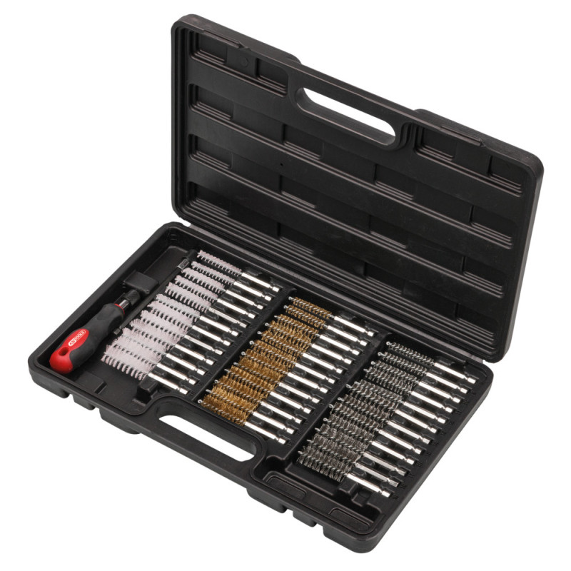 Jeu de Brosses de Nettoyage pour Puit de Bougie de Préchauffage ou d'Injecteur KS Tools