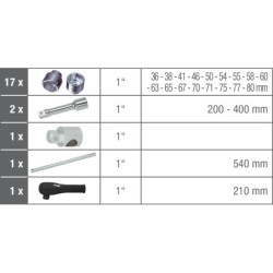 Coffret de Douilles & Accessoires 1pouces