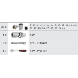 Coffret de Douilles & Accessoires Ultimate 1 2pouces
