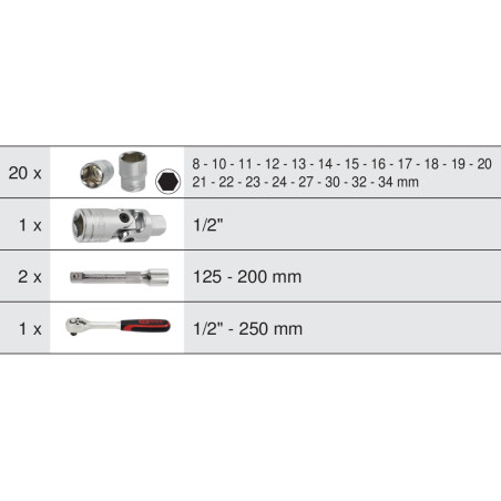 Coffret de Douilles & Accessoires Ultimate 1 2pouces