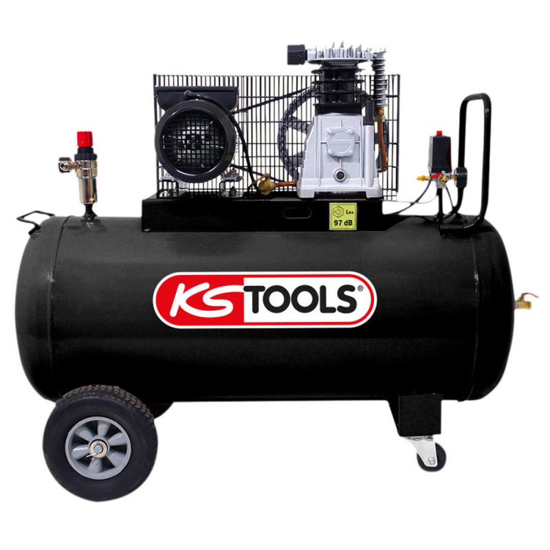 Compresseur sur Cuve 100L - 10 Bar - 3 Cv - 220V Mono KS Tools