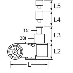 Cric Hydropneumatique 30 T 15 T Pliable KS Tools