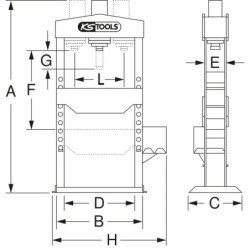 Presse Hydraulique d'Atelier 50 Tonnes Motorisée KS Tools