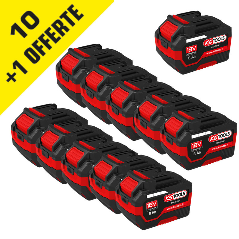 Pack Batterie Lithium-Ion 18V 8Ah 10 +1 KS Tools