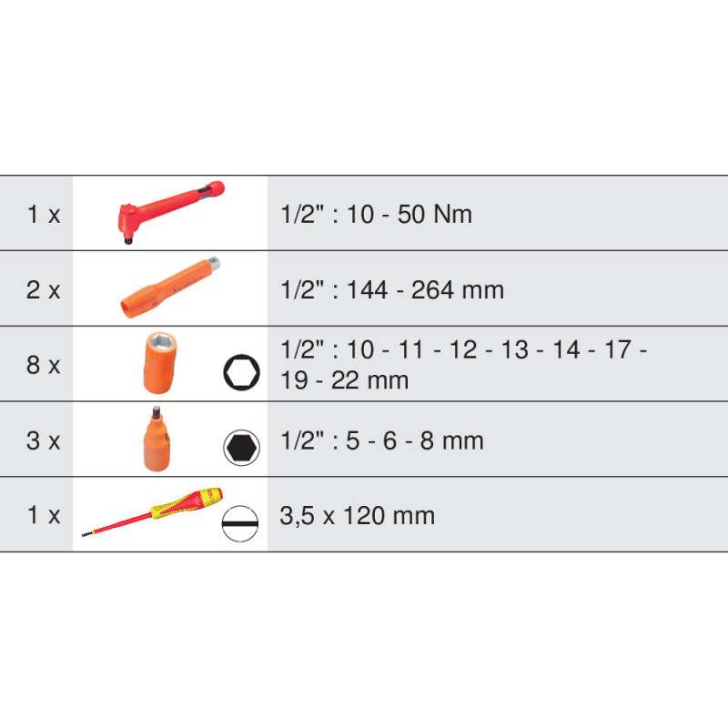 Module de Douilles & Clé Dynamométrique 1 2pouces