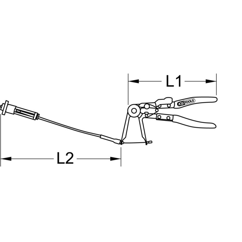 Pince avec Câble Bowden pour Colliers Auto-Serrants KS Tools