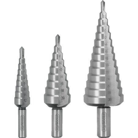 Coffret de 3 Forets Étagés HSS pour Tôles KS Tools