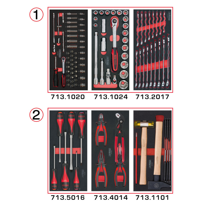 Composition d'Outils 2 Tiroirs pour Servante