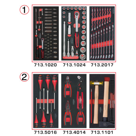 Composition d'Outils 2 Tiroirs pour Servante