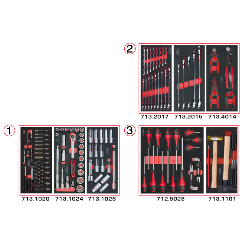 Composition d'Outils 3 Tiroirs pour Servante