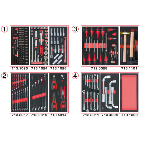 Composition d'Outils 4 Tiroirs pour Servante
