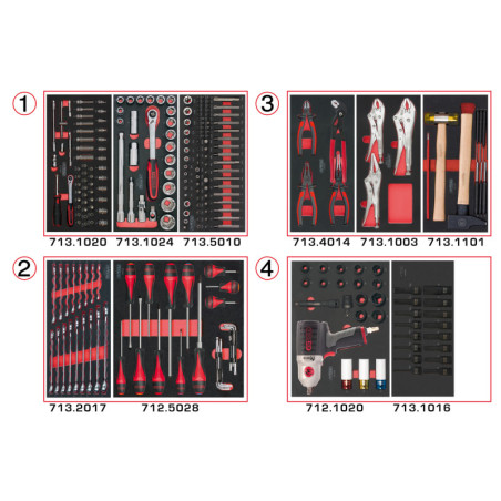Composition d'Outils 4 Tiroirs pour Servante