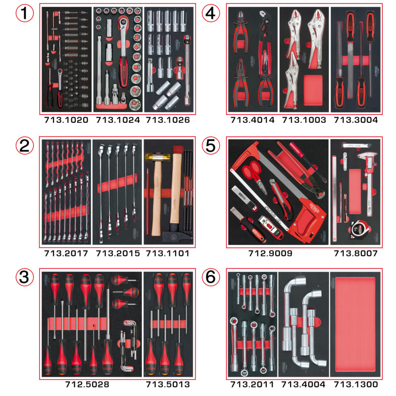 Composition d'Outils 6 Tiroirs pour Servante