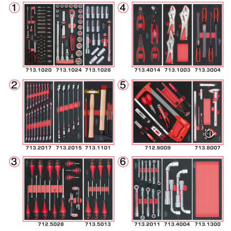 Composition d'Outils 6 Tiroirs pour Servante
