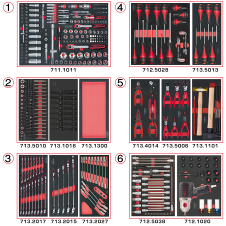 Composition d'Outils 6 Tiroirs pour Servante