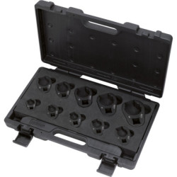 Coffret de 10 Douilles à Tuyauter 3 8pouces - 1 2pouces - 3 4pouces, 19 à 46 mm KS Tools