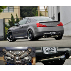 Ligne d'Echappement HKS "Full Dual" Ti-Tip pour Infiniti G37