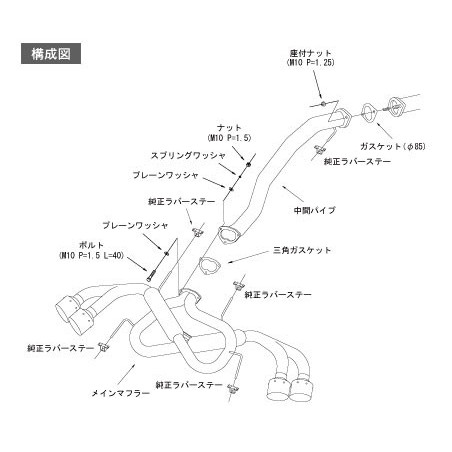 Ligne d'Echappement HKS "Legamax" Ti-Tip (MIG) pour Nissan GT-R